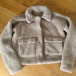 Abercrombie Kids Tan Sherpa Jacket 11-13 years girls
